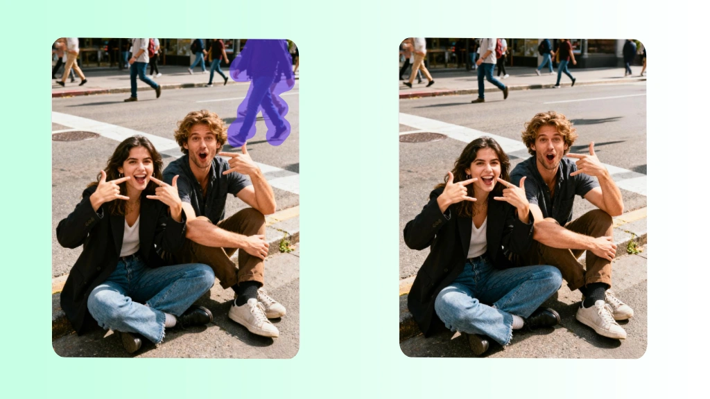 Remove objects from your selfie photo