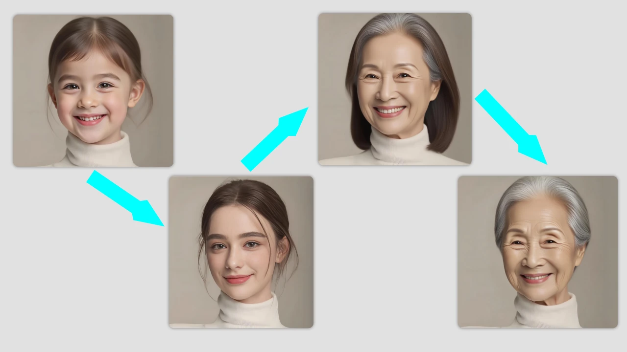 Preview your future self with multiple age options