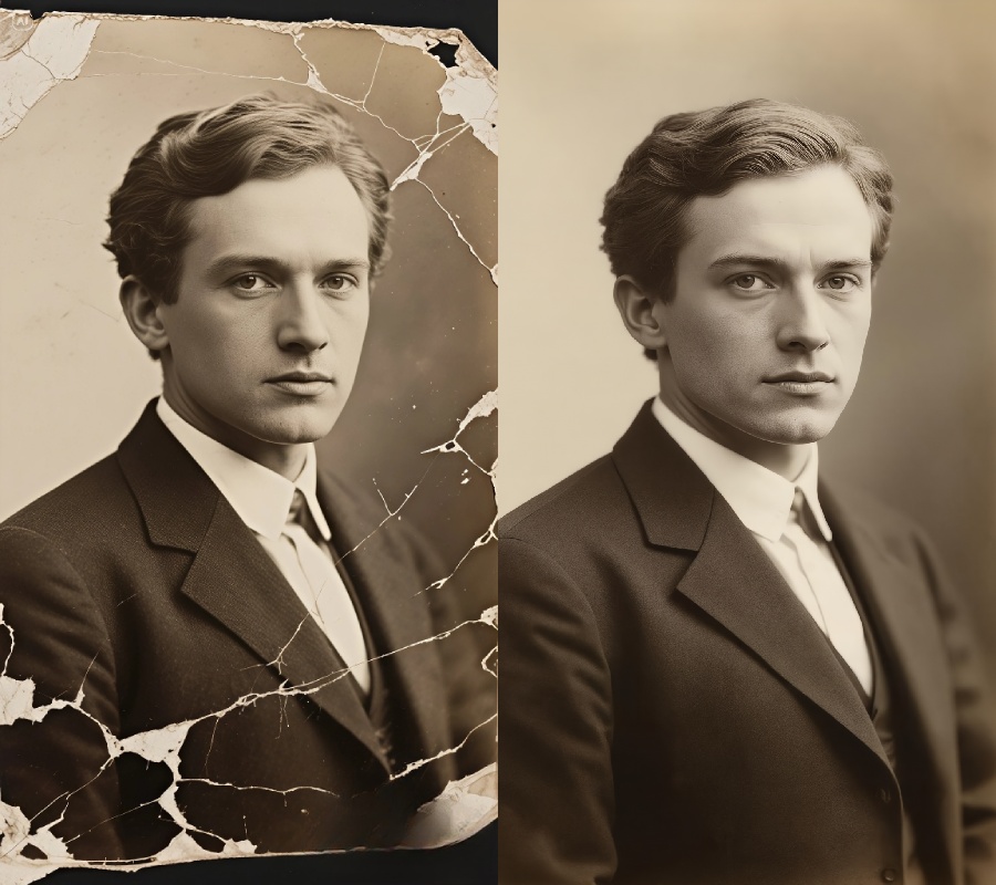 Restore Old Photos — Fix Creases, Scratches, and Faded Details