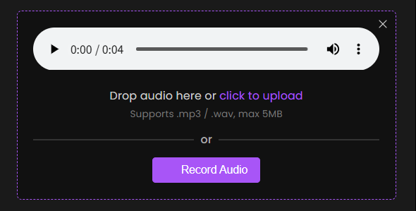 步骤1:上传您的语音样本